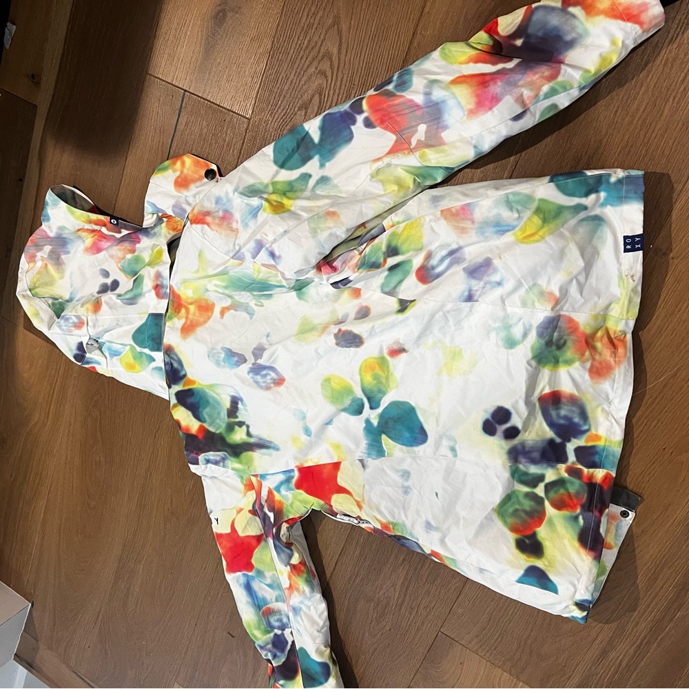 Roxy Multi Colored Hooded Ski Jacket - image 7